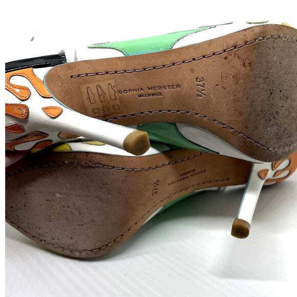 Sophia Webster Arty Party Paint Splatter Heel Tie Back Booties Size 7.5 - Picture 15 of 15